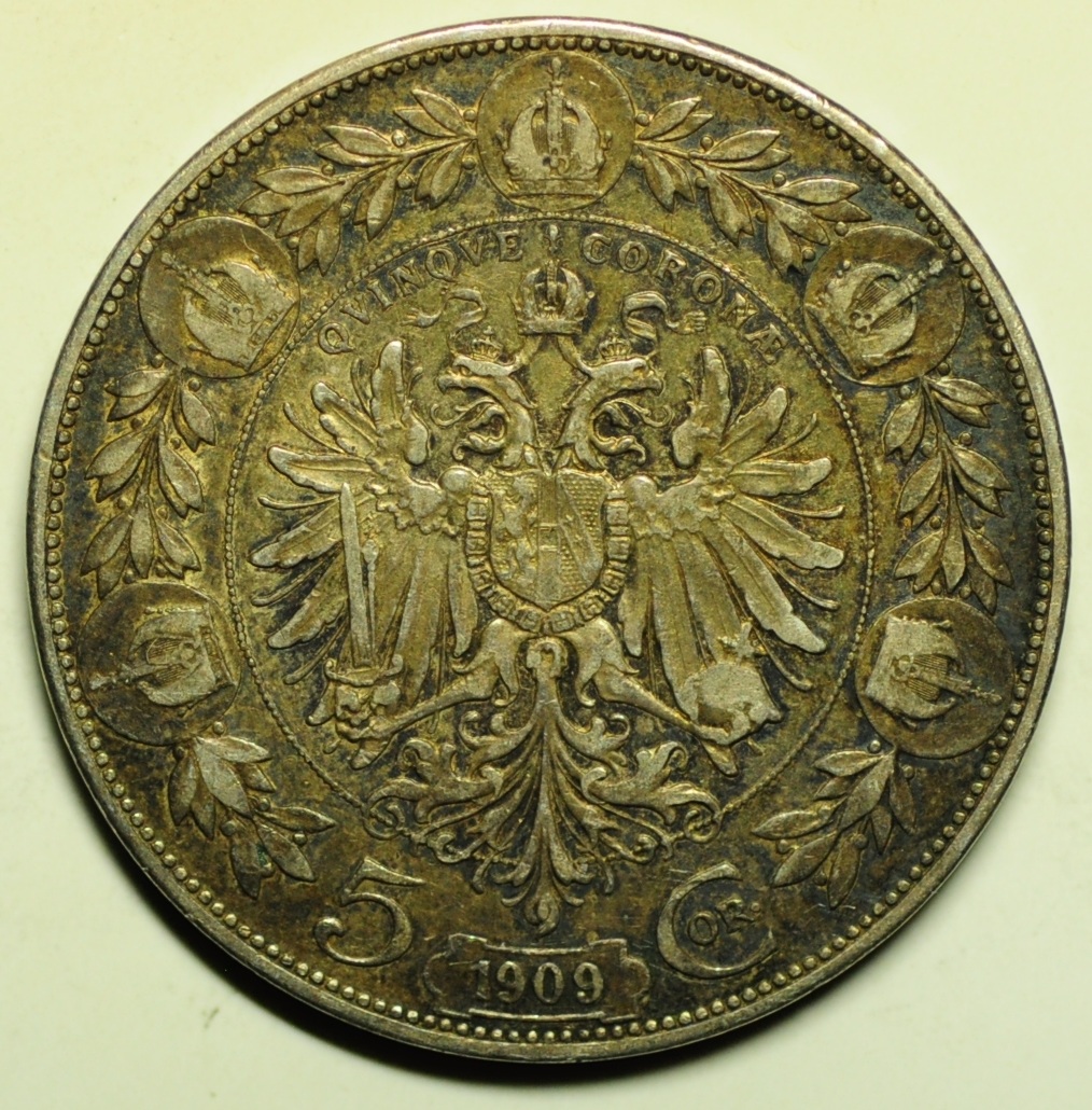 Austria Silver Crown - 5 Corona 1909 | European Coins