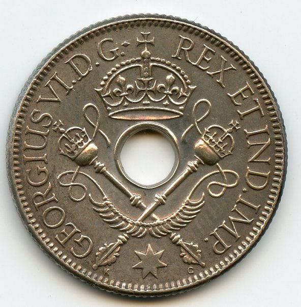 1938 BRITISH New Guinea RARE Sterling Silver Shilling