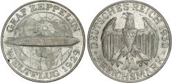 World Coins - Germany, Weimar Republic, World Flight of the Graf Zeppelin, silver 5 Reichsmark, 1930 G