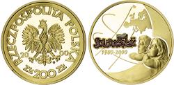 World Coins - Poland, Republic, gold Proof 2000 Zloty, 2000, 20 Years of Solidarity