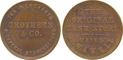 Ancient Coins - AUSTRALIA, CROTHERS & CO, PENNY TOKEN, C.1862