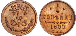 World Coins - Russia, Nicholas II (1894-1917), copper Quarter Kopek