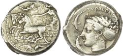Ancient Coins - Syracuse, Second Democracy, Silver Tetradrachm