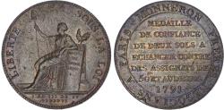 World Coins - France, Constitution (1791-1792), Monneron Brothers, bronze 2 Sols