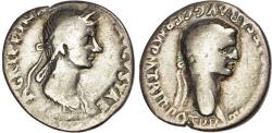 Ancient Coins - Claudius with Agrippina Junior, Silver Denarius