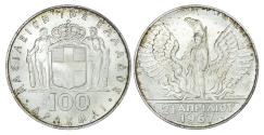 World Coins - GREECE, CONSTANTINE II, SILVER 100 DRACHMAI, 1967 (1970) REVOLUTION