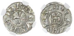 World Coins - Italy, Genova, silver Denaro – MS 62