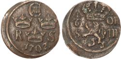World Coins - Sweden, Karl XII (1697-1718), copper 1/6 Ör, 1707