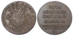 World Coins - ITALY, PAPAL STATES, PIUS VII (1800-23), COPPER QUATTRINO, 1821-R