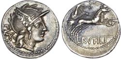 Ancient Coins - Roman Republic, L. Rutilius Flaccus, Silver Denarius
