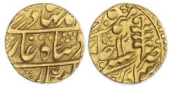 World Coins - INDIA, PRINCELY STATES, JAIPUR, IN THE NAME OF BAHADUR SHAH II (1837-1858 AD), GOLD MOHUR