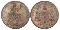World Coins - FRANCE/USA, REGIMENT DE LA CALOTTE/JOHN LAW’S MISSISSIPPI BUBBLE, AE MEDAL 1720