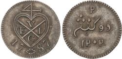 World Coins - Indonesia, Sumatra, EIC, copper 2 Kepings, AH 1202 / 1787 AD