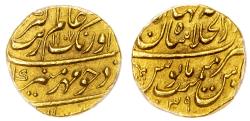 World Coins - India, Mughal Empire, Aurangzeb (AH 1068-1118 / 1658-1707 AD), gold Mohur – MS 61