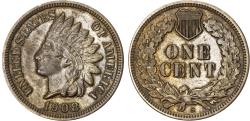 World Coins - USA, Indian Head bronze Cent, 1908, San Francisco