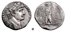 Ancient Coins - NERO, Antioch.  AR Tetradrachm, circa 60-62 AD.  Eagle on thunderbolt