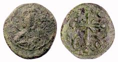 Ancient Coins - BYZANTINE, Anonymous. AE follis (1078-1081AD?). Christ facing / Latin cross