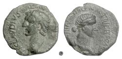 Ancient Coins - CLAUDIUS with MESSALINA, Crete.  AE 20, struck circa 41-43 AD
