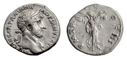 Ancient Coins - HADRIAN. AR denarius, Rome mint, Struck circa 119-125 AD