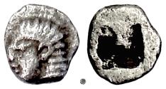 Ancient Coins - IONIA, Kolophon.  AR 1/48 stater, circa 530-500 BC.  Apollo / Incuse