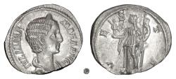 Ancient Coins - JULIA MAMAEA.  AR Denarius, Rome mint. struck 226 AD.  Vesta