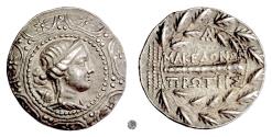 Ancient Coins - MACEDON.  Roman Republican period.   AR Tetradrachm, circa 167-149 BC.  Artemis / Club of Herakles