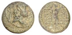 Ancient Coins - SELEUKID KINGS of SYRIA, Antiochus XII. AE denomination B, Damaskos mint. Struck 85-83 BC