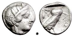 Ancient Coins - ATTICA, Athens.  AR Tetradrachm, circa 454-404 BC.  Athena / Owl