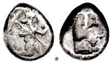 Ancient Coins - Persia, Achaemenid Empire.  AR Siglos, circa 485-420 BC.  Persian running king