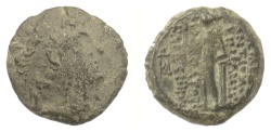 Ancient Coins - SELEUKID KINGS, Antiochos XII Dionysos. AE denom C, Damaskos mint. Struck 87-85 BC