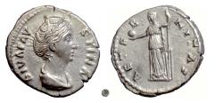 Ancient Coins - DIVA FAUSTINA SR.  AR denarius, Rome mint, circa 146-161 AD