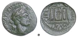 Ancient Coins - MACEDON, Stobi, TRAJAN.  AE 22, 98-117 AD. Tetrastyle temple