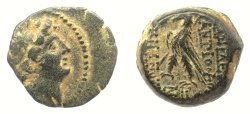 Ancient Coins - SELEUKID KINGS, Antiochos VIII. AE denom B, Antioch, 116/5 BC. Radiate head / Eagle