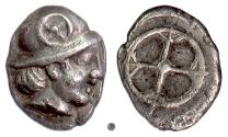 Ancient Coins - Gaul, Massalia.  AR obol, 440-410 BC