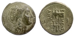 Ancient Coins - SELEUKID KINGS of SYRIA, Antiochos I Soter. AE denomination B, Antioch mint. Apollo / tripod
