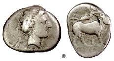 Ancient Coins - CAMPANIA, Neapolis.  AR Didrachm, circa 300 BC