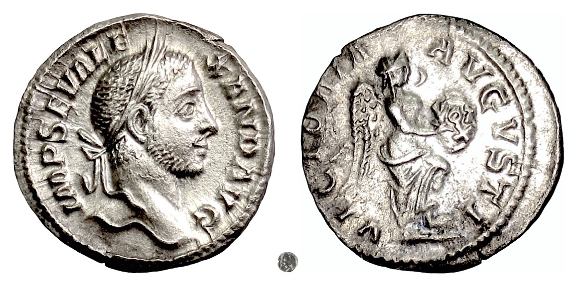 SEVERUS ALEXANDER. AR denarius, Rome Mint, 230 AD. Victory | Roman ...