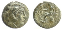 Ancient Coins - SELEUKID KINGS, Seleukos II Kallinikos. AE denomination C, Sardeis mint. Herakles / Apollo
