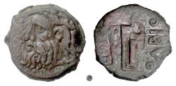 Ancient Coins - SKYTHIA, Olbia.  AE 22, circa 310-280 BC.  Borysthenes / Ax and bow