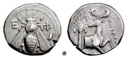 Ancient Coins - IONIA, Ephesos.  AR Tetradrachm, circa 387-295 BC.  Bee / Stag