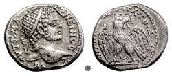 Ancient Coins - CARACALLA, Mesopotamia, Carrhae.  BI Tetradrachm, struck circa 215-217 AD.  Eagle