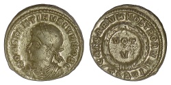 Ancient Coins - Constantine II. AE follis, Thessalonica mint, 320 AD. Rare variety