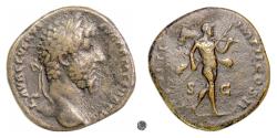 Ancient Coins - LUCIUS VERUS.  AE Sestertius, Rome mint. Struck 164 AD.  Mars