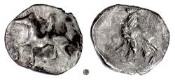 Ancient Coins - TROAS, Dardanos.  AR obol, circa 405-360 BC.  Horseman / Cock