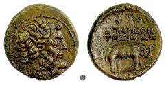Ancient Coins - SYRIA, Apameia.  AE 22, 76/5 BC.   Zeus / Elephant