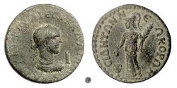 Ancient Coins - GALLIENUS, PAMPHYLIA, Side.  AE Dekassarion, 253-268 AD.  Laureate head / Athena