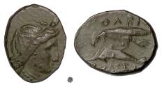 Ancient Coins - SKYTHIA, Olbia.  AE16, circa 380-360 BC.  Demeter / Eagle on dolphin