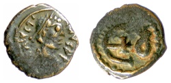 Ancient Coins - BYZANTINE, Justinian I. AE Pentanummium. Theoupolis (Antioch) mint. Struck circa 546-551