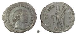 Ancient Coins - MAXIMINUS II.  AE Follis, Cyzicus mint, struck 308-309 AD.  Genius