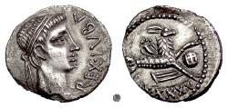 Ancient Coins - MAURETANIA, Juba II.  AR Denarius. Caesarea mint. Dated year 45 (20/1 AD)